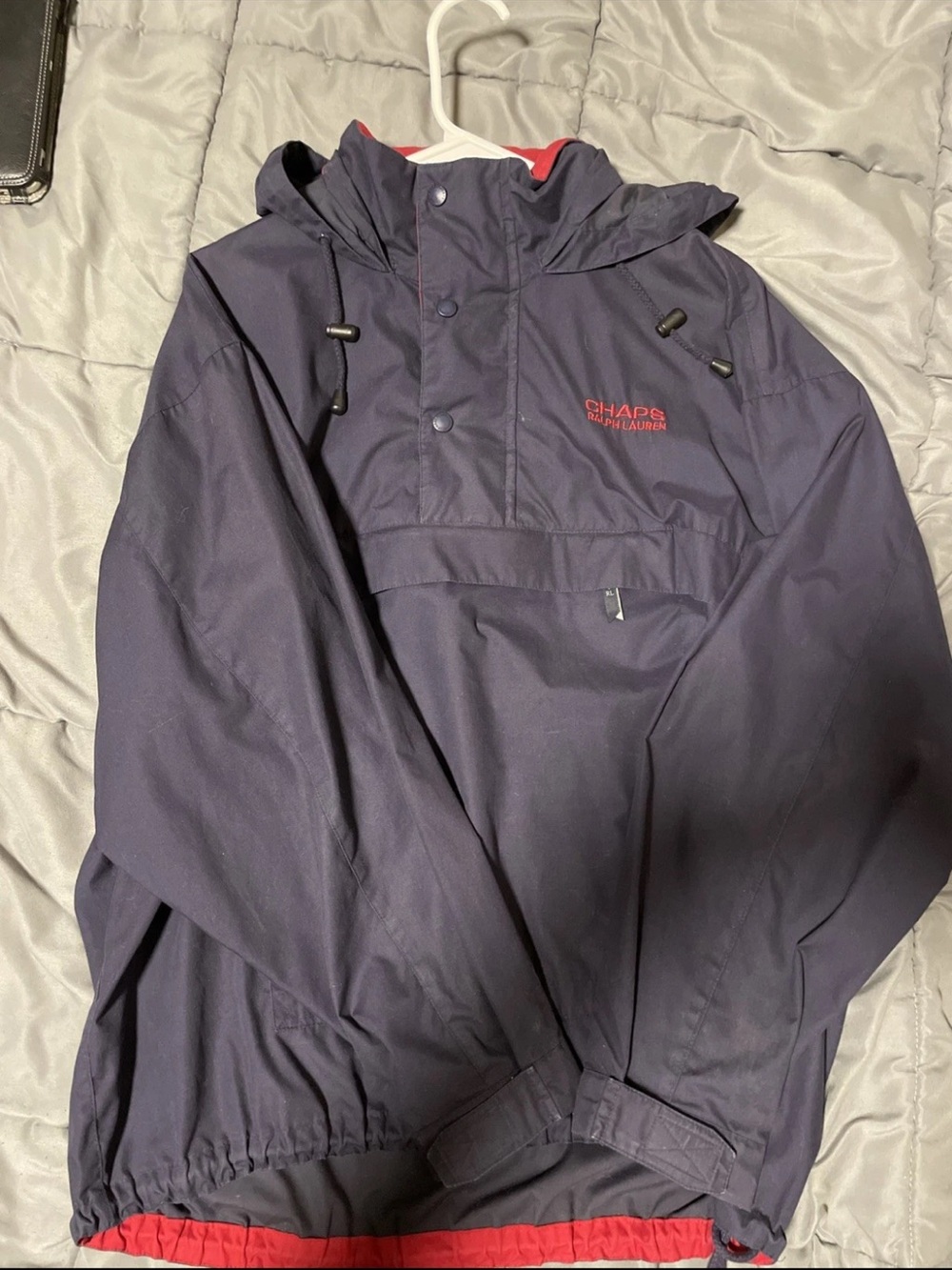 Vintage Chaps Ralph Lauren Navy Blue Pullover Windbreaker Rain Jacket Men’s L - Picture 3 of 7